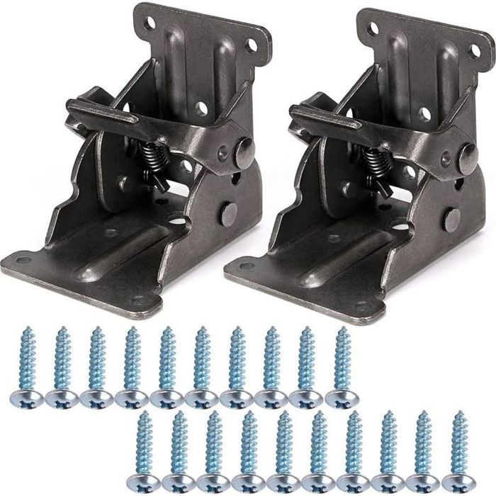 Charnière pliante autobloquante 90 - MAX® - Support étagère table - Acier - Lot de 4 pièces renforcées Charnière pliante autobloquante 90 - MAX® - Support étagère table - Acier - Lot de 4 pièces renforcées