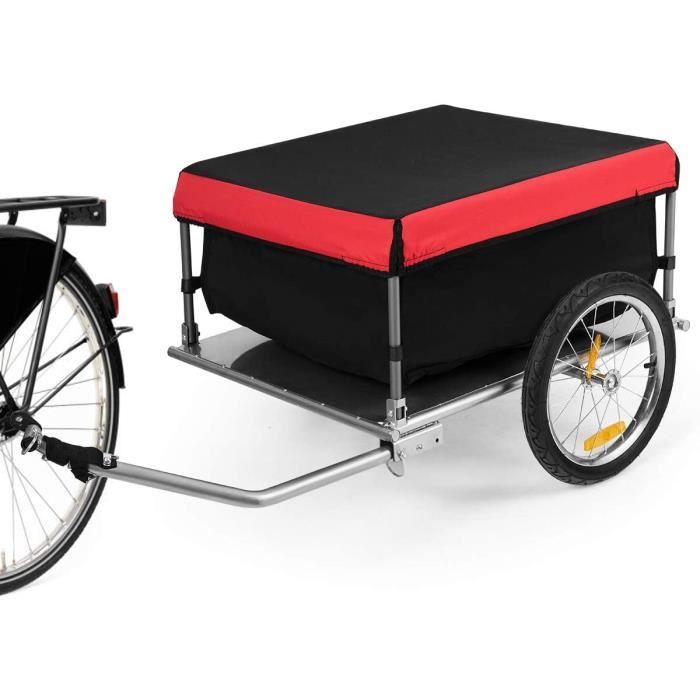 HOMCOM Remorque vélo remorque de transport pour vélo 70 L 155L x