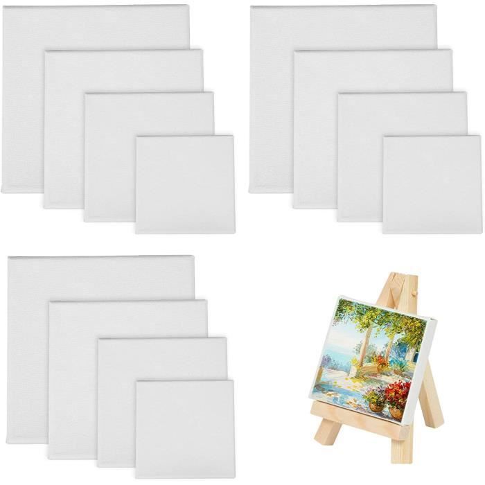 Lot 3 Toiles à Peindre 15x20 Cm Encadrées | Coton 100% Sans Acide, Prêtes à Peindre, Pour Acrylique, Huile, Aquarelle – Idéal Débutants