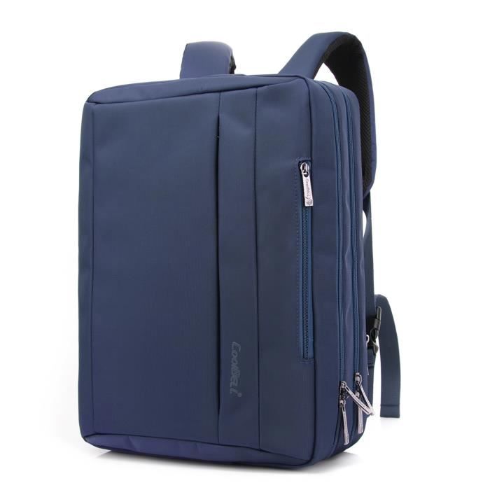 CoolBELL 17 3 pouces multifonctionnel Sac a dos convertible pour ordinateur portable Sac d epaule Mallette Nylon Bleu Cdiscount Bagagerie Maroquinerie