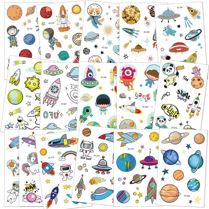 30 Feuilles D'autocollants Tatouages Temporaires Thème Cirque/carnaval - Pour Enfants, Fêtes, Décoration - Étanches, Durables 3-5 Jours