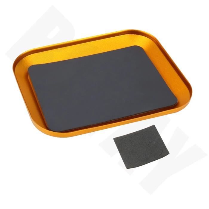 Or - Petite boîte de rangement de plaque de vis pour téléphone RC, alliage  d'aluminium, tampon magnétique, ou