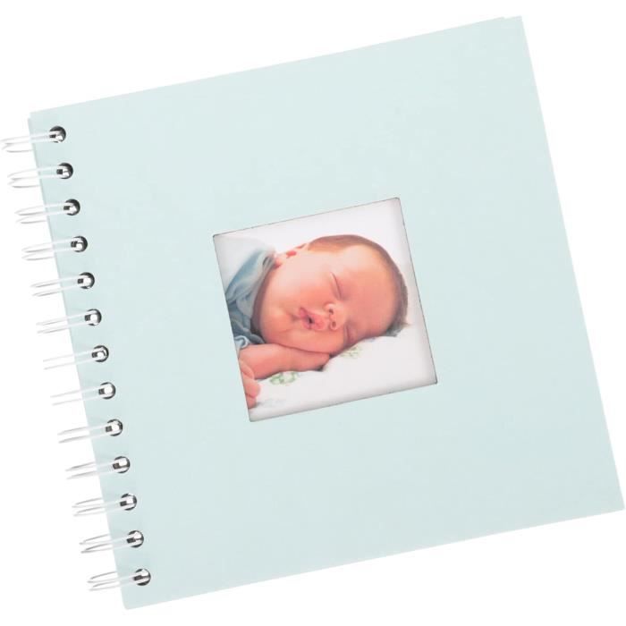 Album Photo Bébé Avec Miroir Et Crochet - Livre De Souvenirs Premier Album - Cadeau Naissance, Anniversaire - Tissu Doux 18x14 Cm - 12
