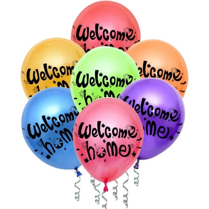 Kit Décoration Welcome Back - Guirlande Et Bannières Noir Et Or, 5 Ballons Noirs, 5 Ballons à Confettis, Pour Fête Et Retour à La Maison