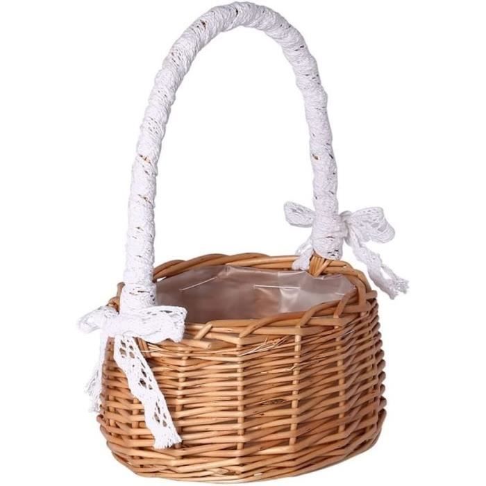 Panieres En Osier Avec Anse 25x30 Cm Rustique Panier Pique Nique Ovale