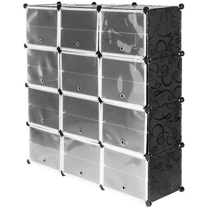 Armoire à Chaussures Bottes Pantoufles - Range - Portatif - Portes Transparentes - Tablette modulaire