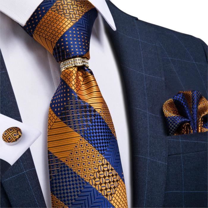dorés YTBUBOR Lot de 3 Pinces à Cravate pour Homme avec Bords carrés argentés Noirs Cravate