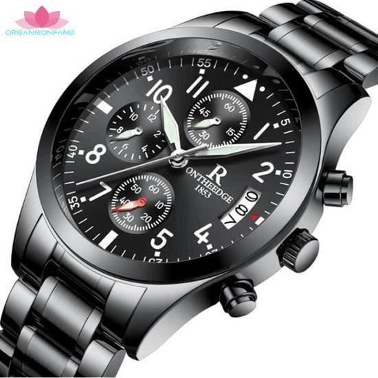 Montres Hommes Sports Business Waterproof Multi-fonction Horloge à trois yeux montre en acier montre masculine