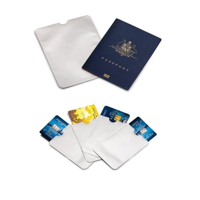 Pochette de protection RFID NFC pour carte et passeport Meche Adulte Mixte