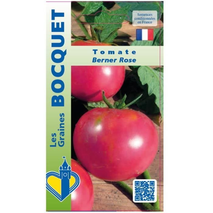 Tomate Rose de Berne (Berner Rose) - LES GRAINES BOCQUET - Variété à la saveur douce et non acide - 0,2 g