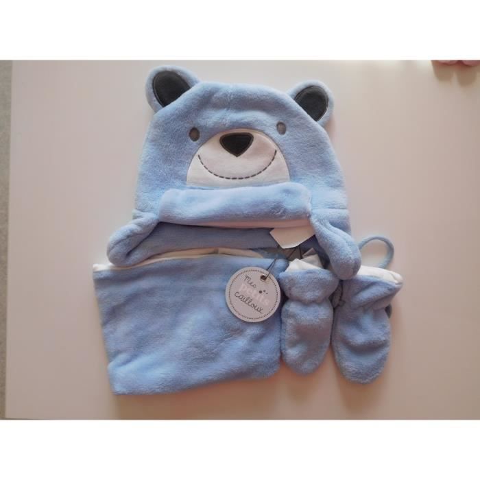 Ensemble Enfant Bonnet Gants Tour De Cou 18 24 Mois Bleu Cdiscount Pret A Porter