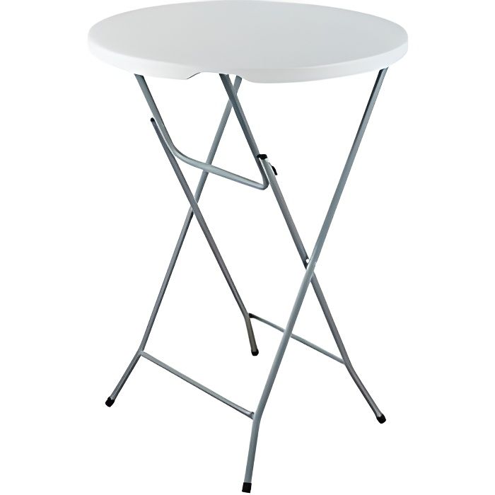 table haute mange debout pliante h.110cm x d.80cm 10 blanc