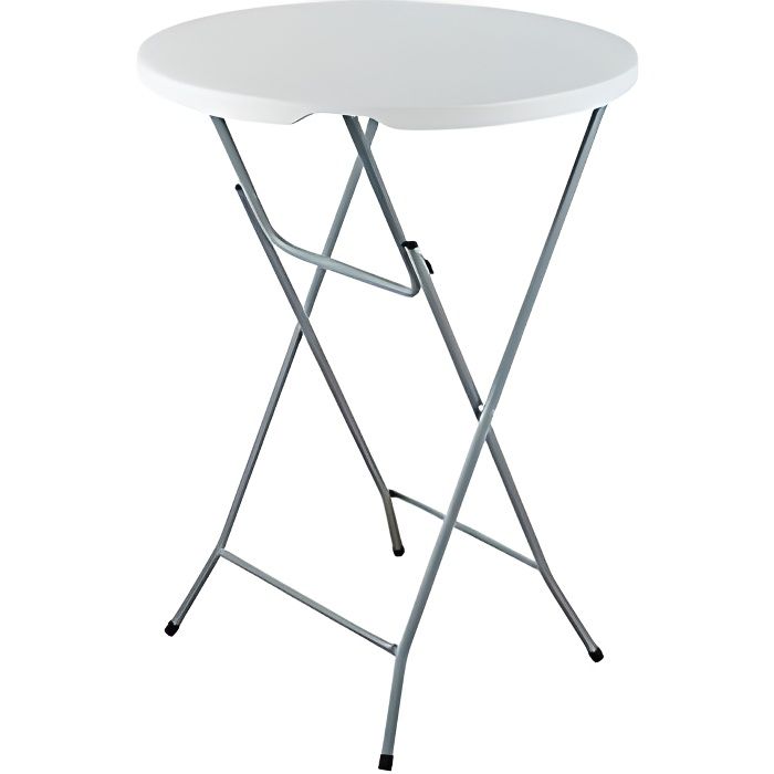Table Haute Mange Debout Pliante H 110cm X D 80cm 10 Blanc Achat