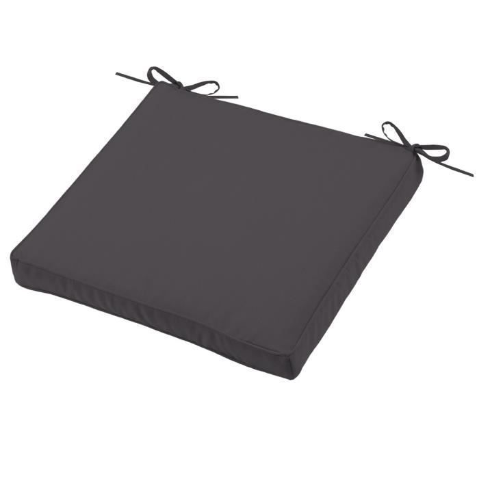 Coussin de chaise Sunny gris anthracite 40 x 40 x 5 cm Déhoussable
