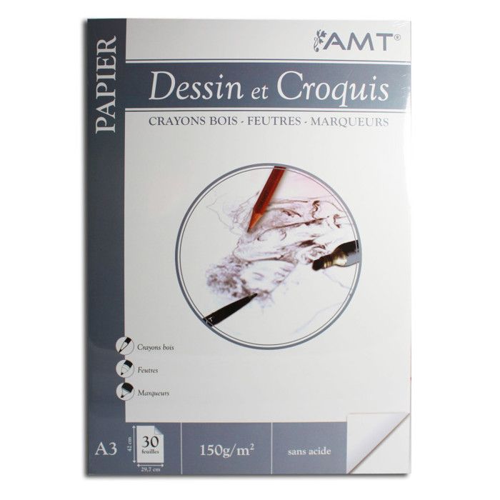 Bloc Dessin Et Croquis A3 29 7 X 42 Cm 30 Feuilles 150g M Amt Achat Vente Carnet De Croquis Bloc Dessin Et Croquis Cdiscount