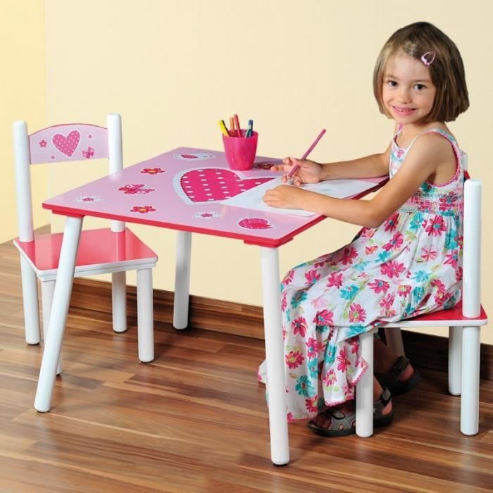 Table et chaise chambre fille