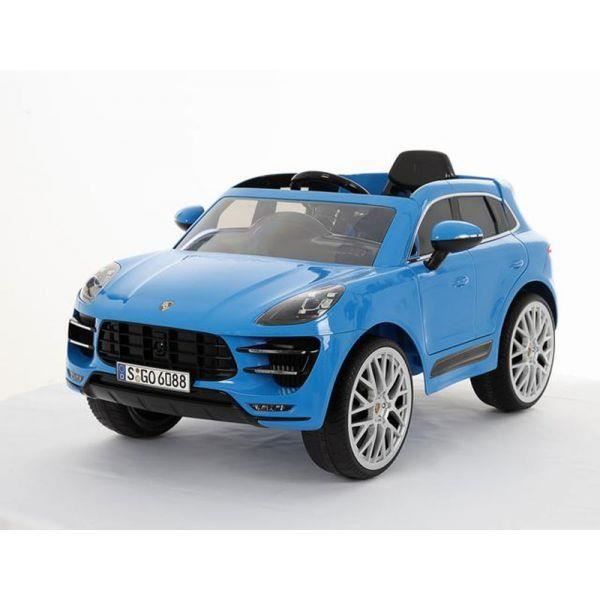 Voiture Electrique Porsche Macan Turbo 6v Suv Bleu Avec