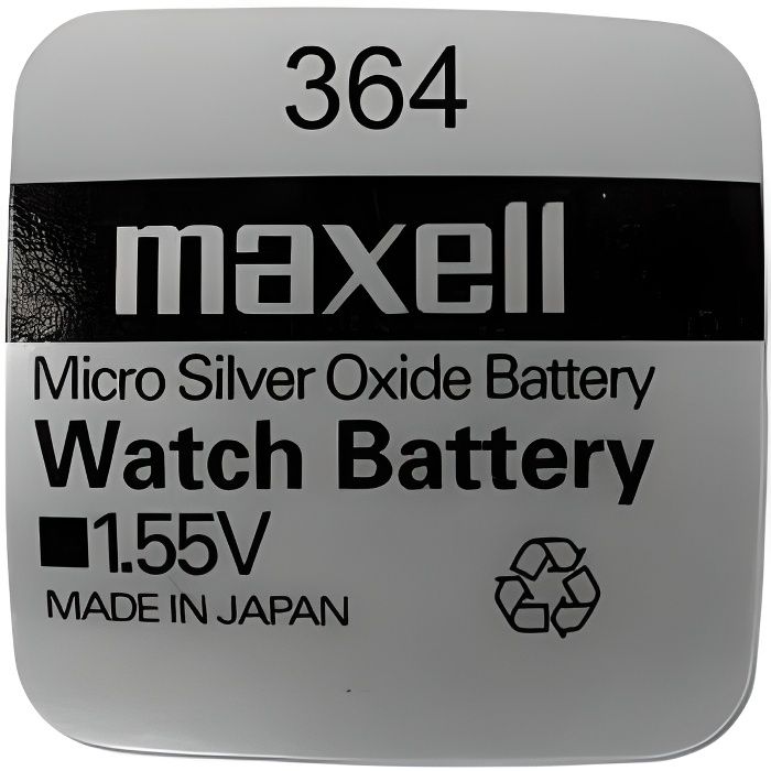 Pile montre 364 (SR621SW) SR60 1.55V Maxell