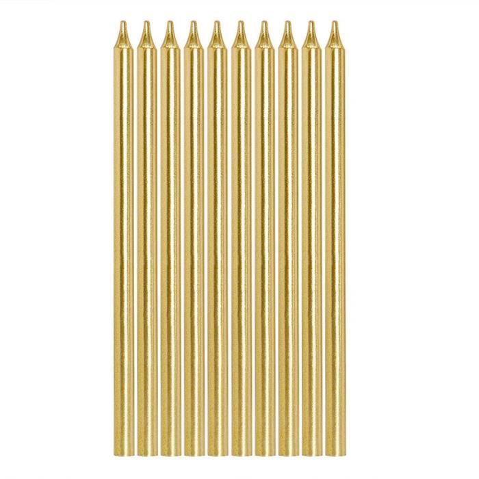 50 Pièces Métalliques Bougie Longues Minces Chandelle De Gâteau D' Anniversaire Avec Support Décorations-Gold - Cdiscount Maison