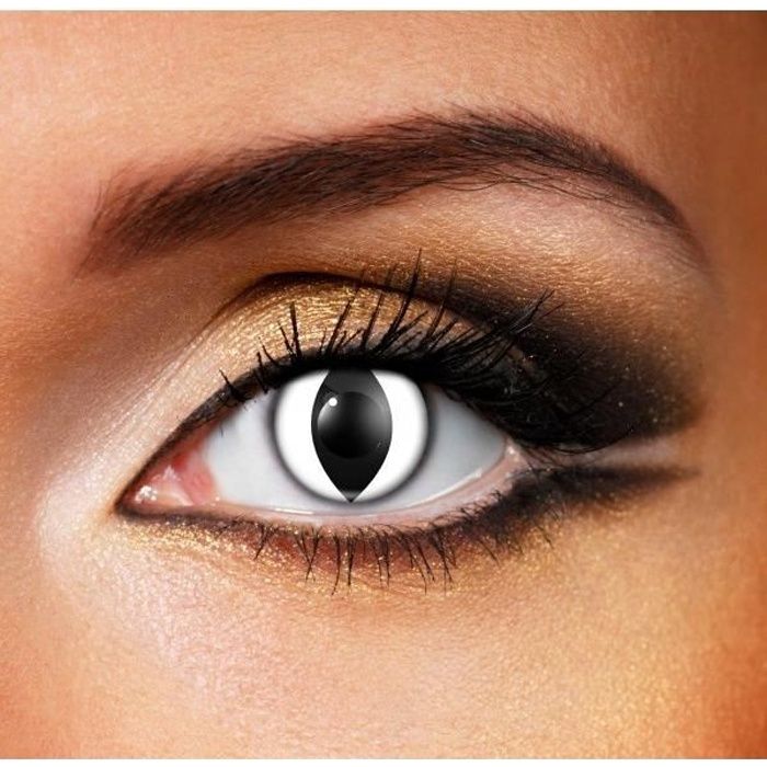 Lentilles de contact Oeil de chat blanc Durée de vie 1 Annuel Achat / Vente lentilles de