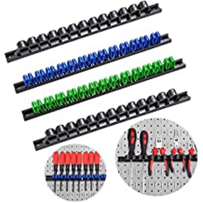 Porte-Outils Mural Noir - 21 Emplacements, Métal Robust - Pour Tournevis, Pinces & Outils à Main - Garage & Atelier
