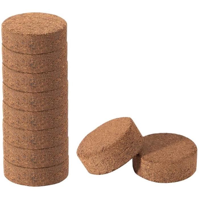 Betos Lot de 10 blocs de nutrition en fibre d'enveloppe de noix de coco pour rempotage de plantes