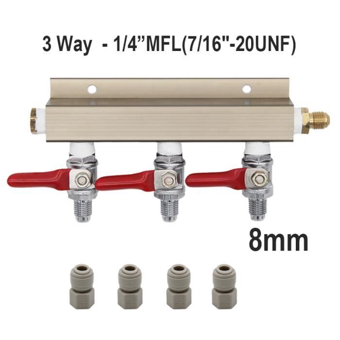 Vanne 4 Voies JACAR Pour Système Osmose Inverse 5 étapes – Compatible Tous Modèles, Connexions 1/4″ Et Tuyaux 6 Mm