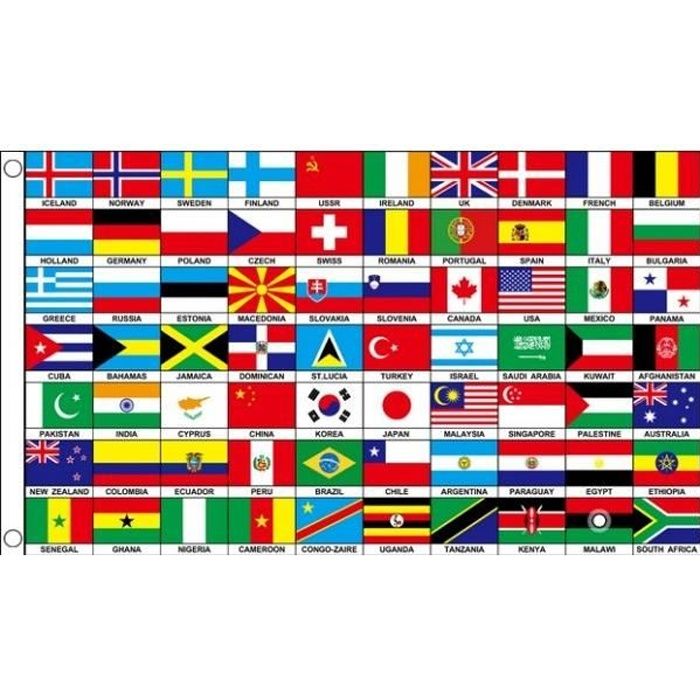 AZ FLAG Drapeau 70 Pays du Monde - 150x90cm - Cdiscount Maison