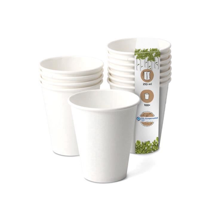 Kit Service Café 100 Pièces : Sucre Extra Fin + Gobelets Papier + Palettes Biodégradables - Marque Caffè Crème - 6