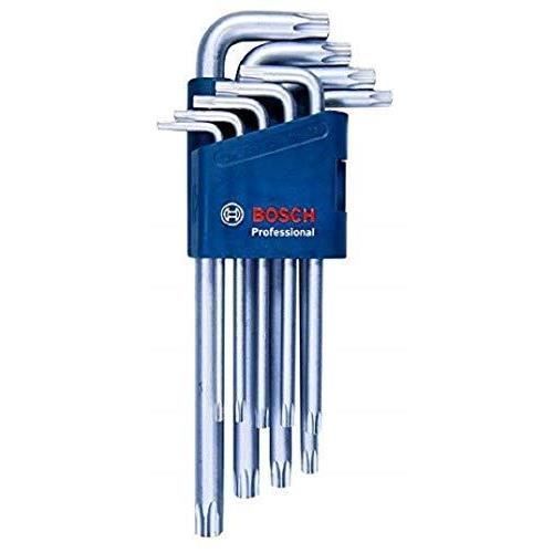 Outillage à main Bosch Professional Set de 9 clés Torx coudées, 10,0-50,0 mm - 1600A01TH4