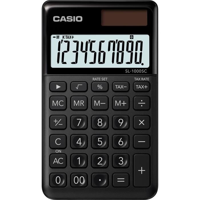 CASIO Calculatrice de poche SL-1000SC-BK-S-EP noire