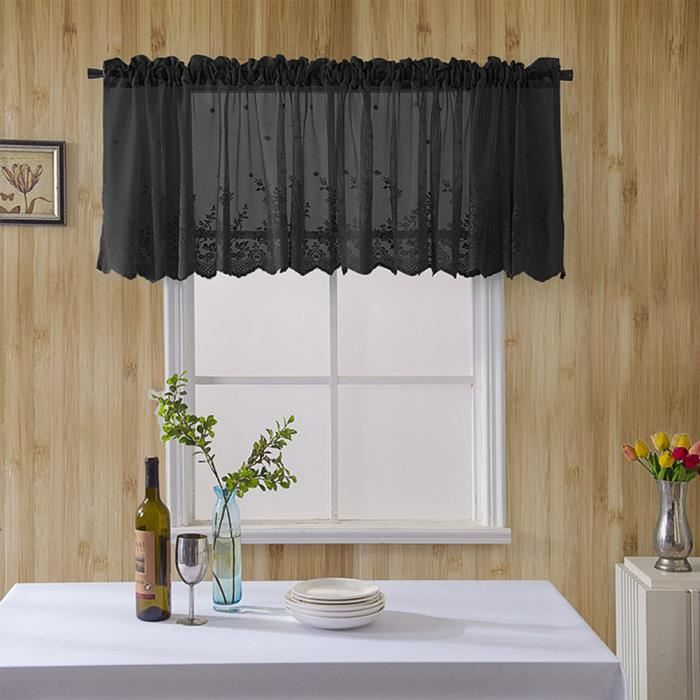 Rideau, demi-rideau, rideau court de cuisine brodé floral au crochet vintage, cantonnière de rideau en dentelle de café semi-transparente, cantonnière de rideau à passe-tringle for chambre à coucher e Rideau, demi-rideau, rideau court de cuisine brodé floral au crochet vintage, cantonnière de rideau en dentelle de café semi-transparente, cantonnière de rideau à passe-tringle for chambre à coucher e
