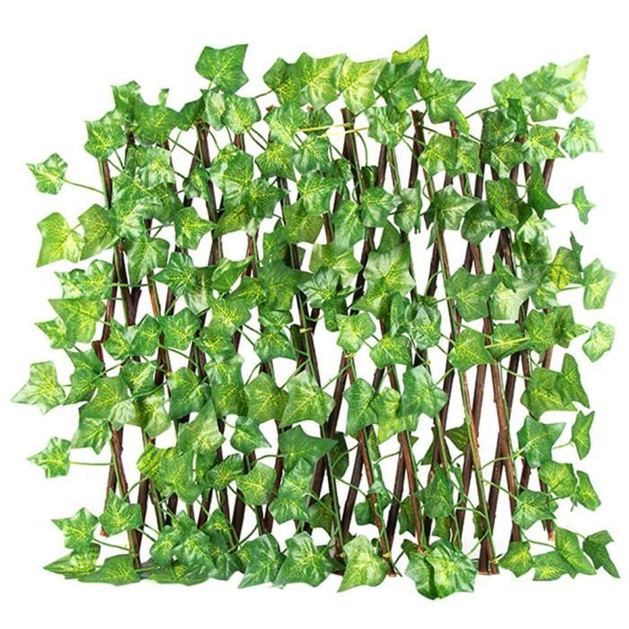 Panneaux de Hedg bois Clôture de Simulation réglable Plante grimpante artificielle Feuilles Clôture Net Rotin décoration de jardin