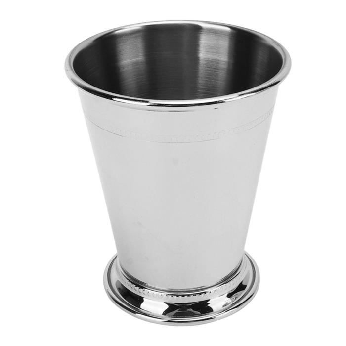 Tasse à Cocktail En Acier Inoxydable Perlée - Verre Mint Julep / Moscow Mule, Base Large Stable, Or Rose Élégant