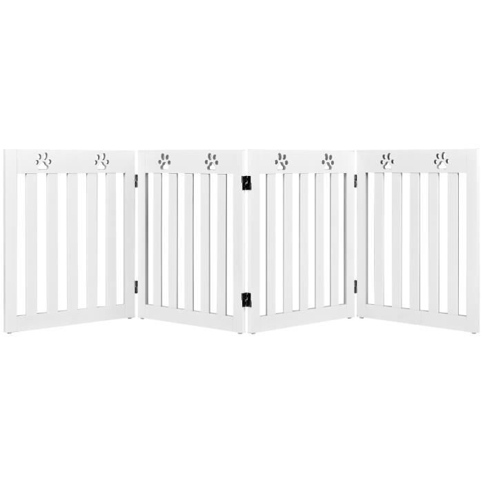 Meilleurs prix pour GIANTEX Barrière de Sécurité pour Chien Reliée par Charnière 360°,Barrière en Bois pour Animaux Domestiques Pliante,Hauteur 60,5 cm