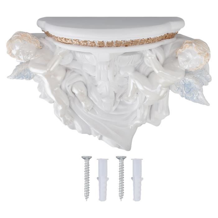 Etagère murale baroque de type console en laiton et bois