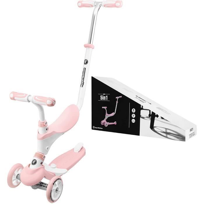 Hypermotion Draisienne Trottinette Enfant Evolutive 5 En 1 Jusqu A 50 Kg Poussoir Repose Pieds Selle Volant Reglable Ce Rose Achat Vente Hypermotion Trottinette Pat Cdiscount