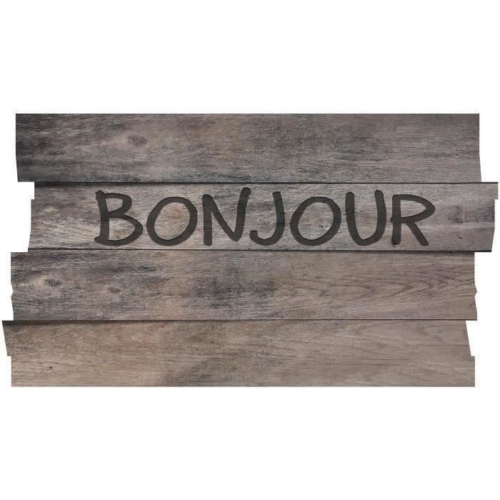 IDMAT - Tapis boston decoupe planche bonjour gris 40x70cm