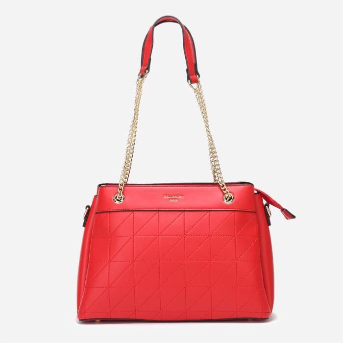 Sac Rahia Rajures Rouges Sac rouge en surpiqûres avec maillons dorée TU Rouge - Cdiscount ...