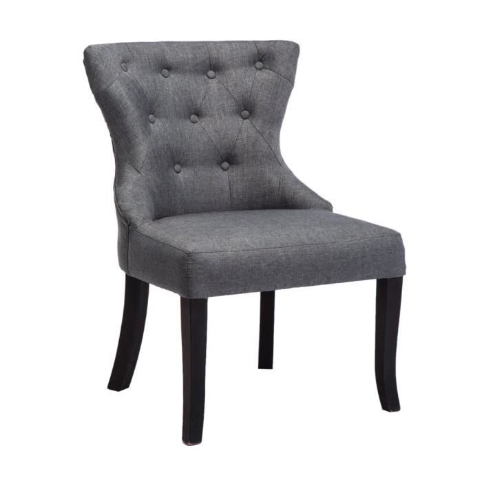 2 Pcs Chaises De Salle A Manger Modernes Tissu Et Bois Doux