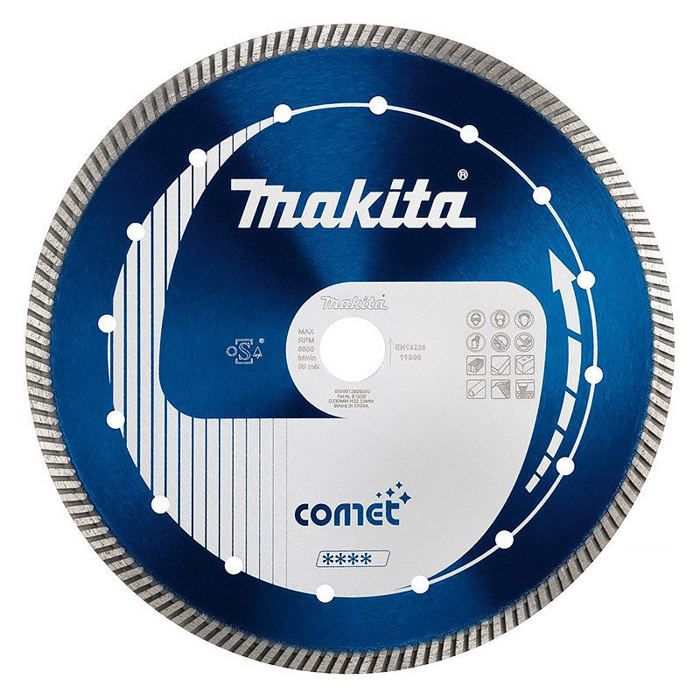 Disque diamant MAKITA B 13035 Diamètre Ø 230 mm Matériaux durs Jante continue crenelée
