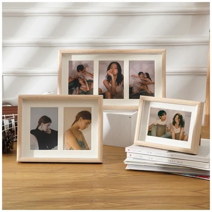 Holtrae 10 Cadres Photo En Bois 20x15 Cm - DIY Déco Avec Diamants, Autocollants Étoiles Et Cœurs, Cadeau Créatif Enfants Et Adultes
