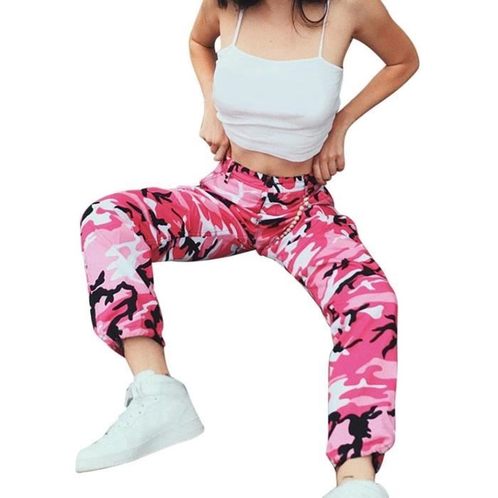 Pantalon camouflage femme outlet rose