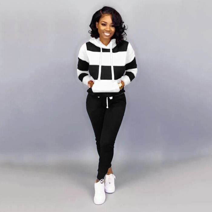 Survêtement Unisexe Coton - Sweat à Capuche + Pantalon Jogging - Ensemble Décontracté Sport, Streetwear