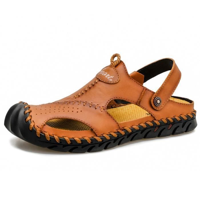 Chaussures De Travail Homme - Cuir Synthétique, Antidérapantes, Semelle Plate, Fermeture Éclair