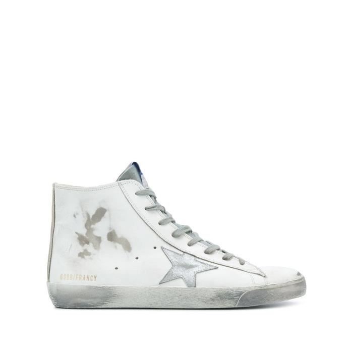 GOLDEN GOOSE - Baskets Homme Slide Cuir Camouflage Noir