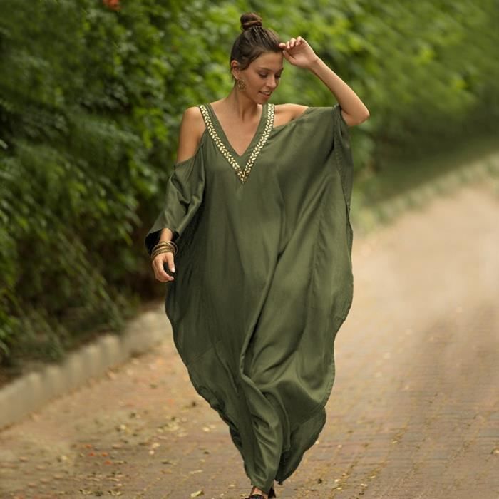 Robe Cover-up Plage LikeJump - Tunique Légère Imprimé Floral - Paréo Maillot De Bain Femme - Coton
