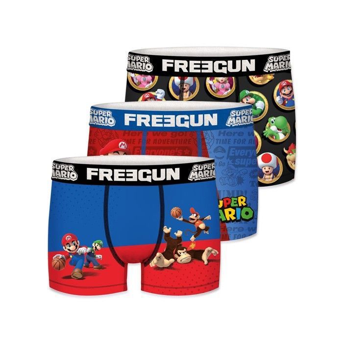 Freegun Garçon Lot De Slips Enfants Super Mario Coton 100