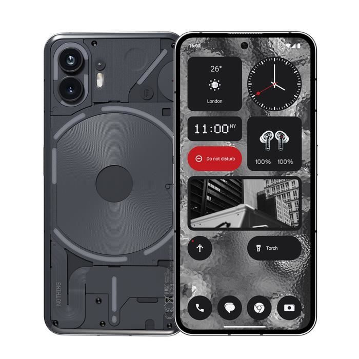 Smartphone Nothing Phone (2) Gris Foncé 12Go Ram 256Go Écran 6.7" Snapdragon 8+ Gen 1 4700 mAh