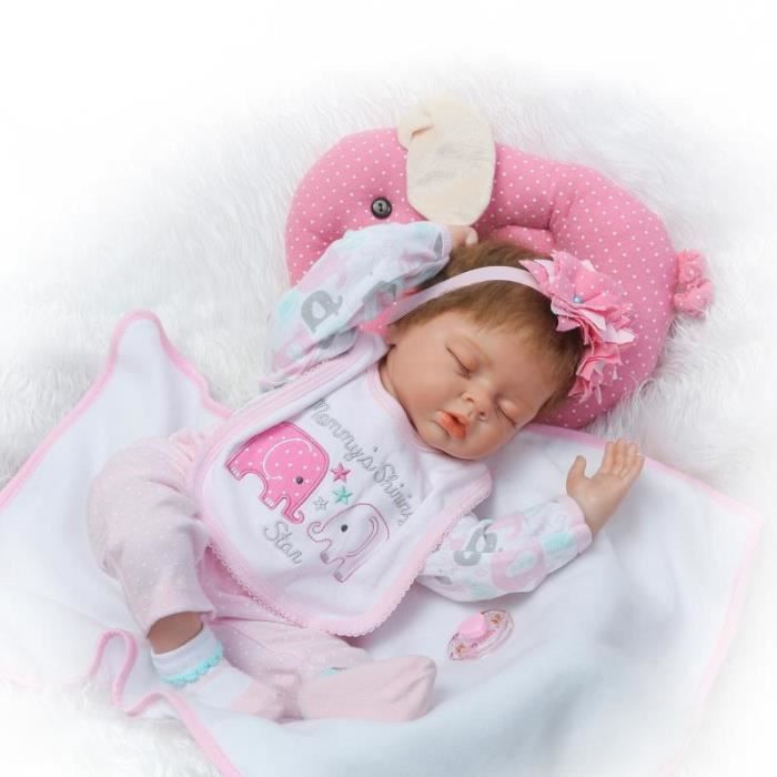 OFELI® 55 cm Réaliste de couchage nouveau-né bébé fille reborn